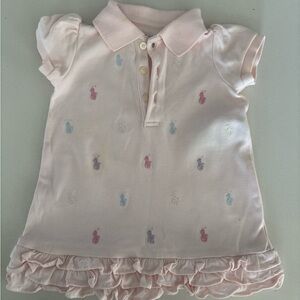 Ralph Lauren Pink Polo Dress with Ruffle Trim like new